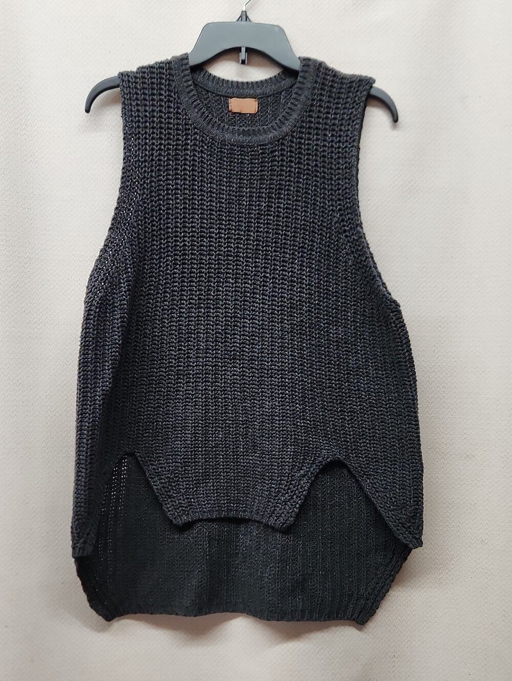 POL Black Knit Sleeveless Crew Neck Sweater